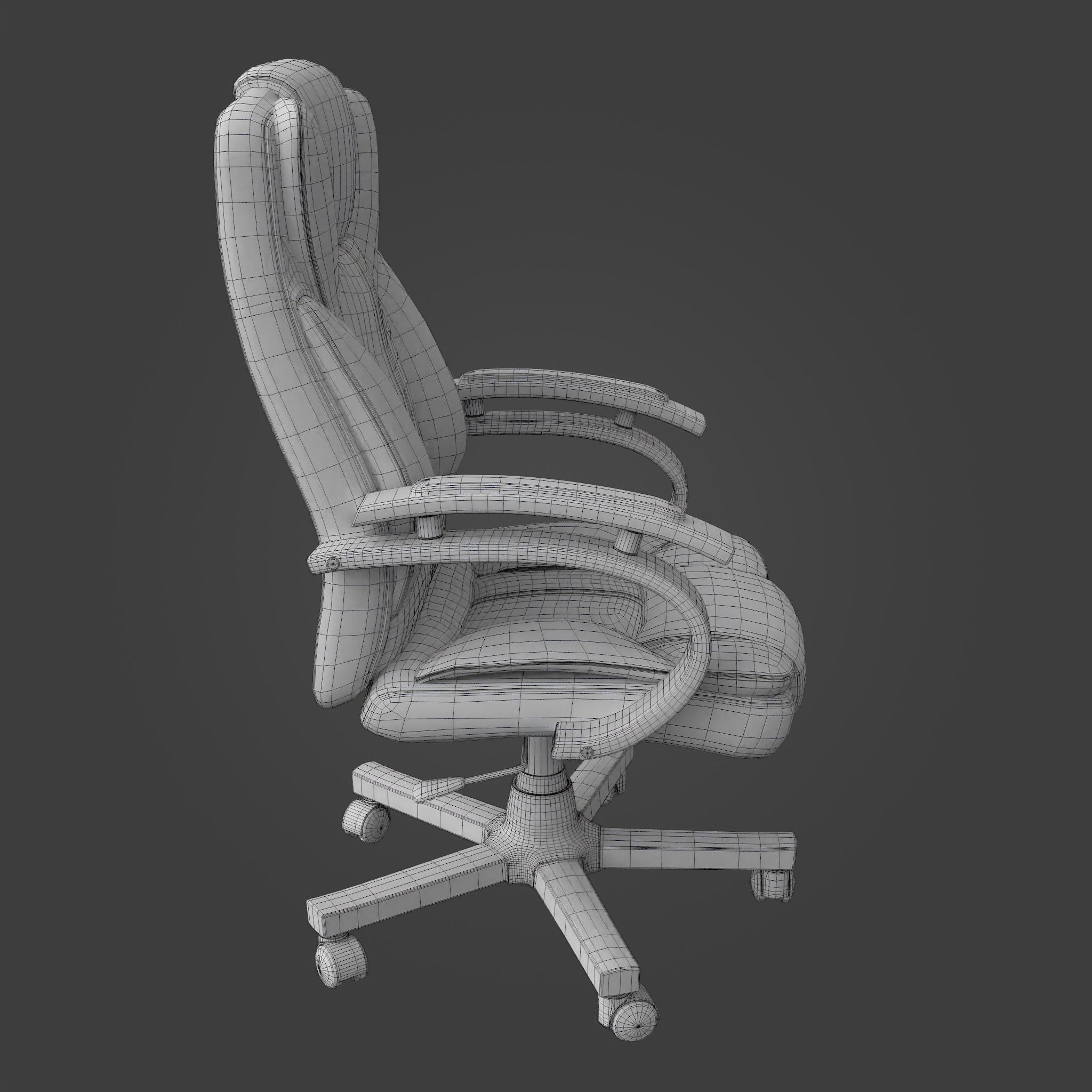 Chair-42 leather office chair Low-poly 3D model_4