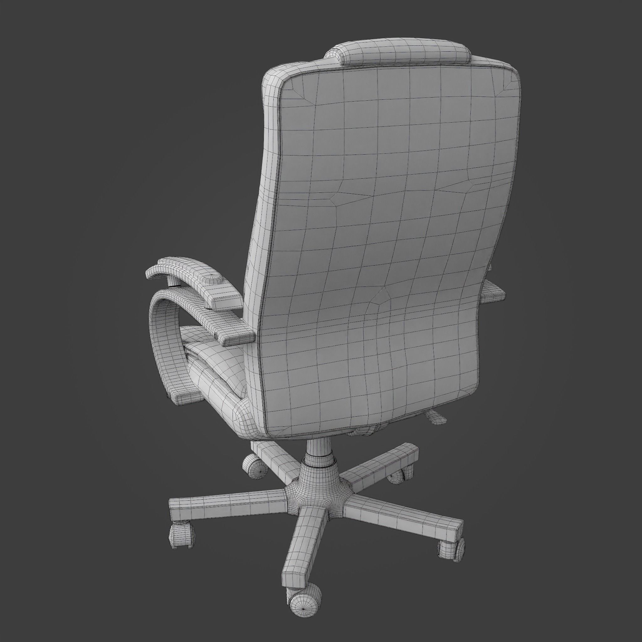 Chair-42 leather office chair Low-poly 3D model_7