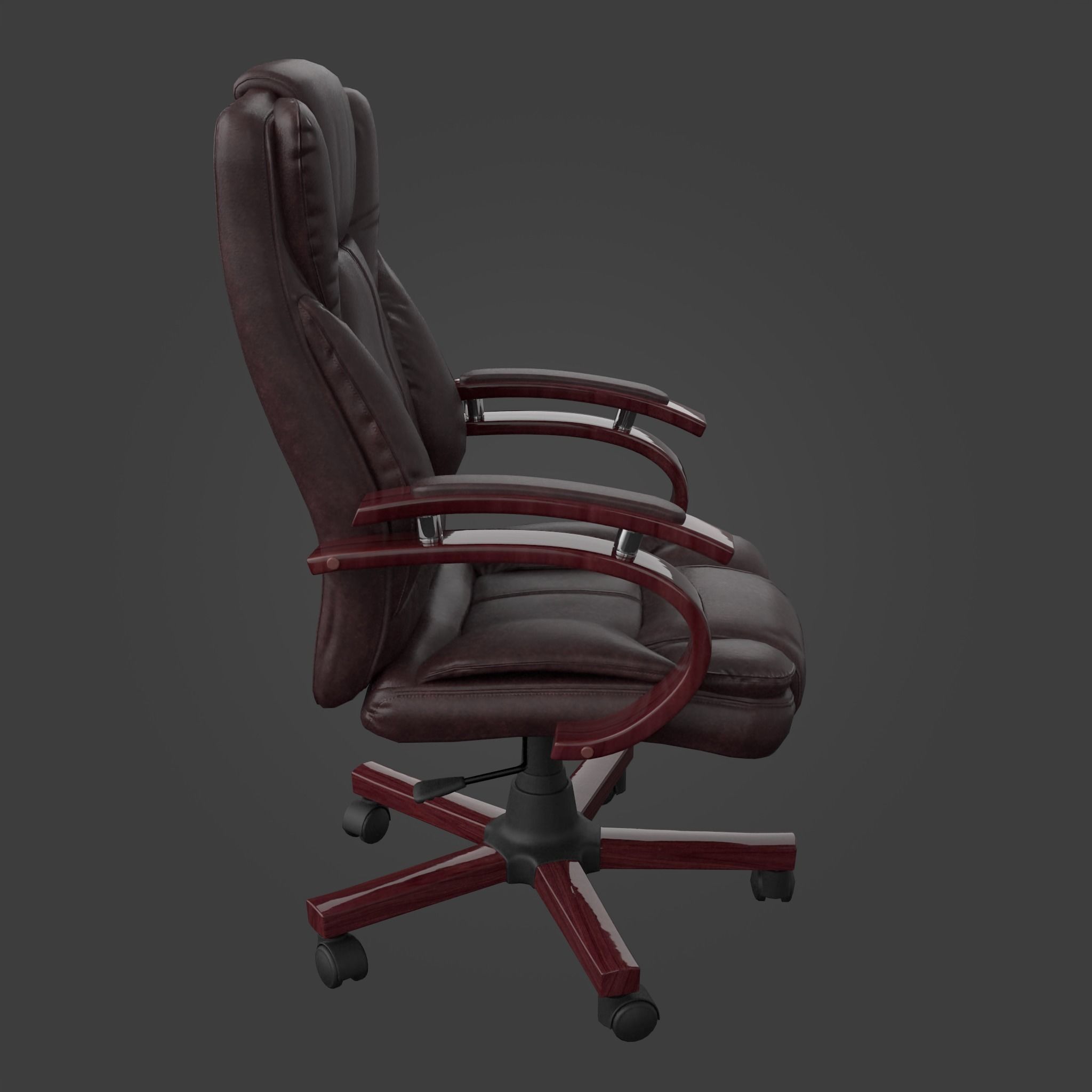 Chair-42 leather office chair Low-poly 3D model_3