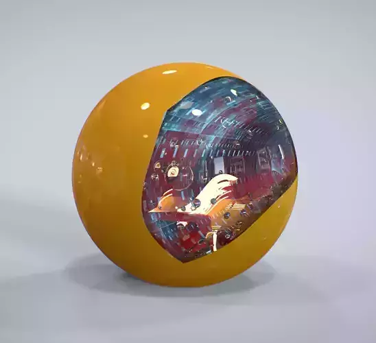 Cycle orange ball with hole in it 3D model