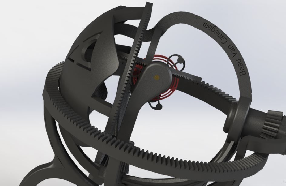 Gyroscope tourbillon - mechanical precision time machine 3D print model_4