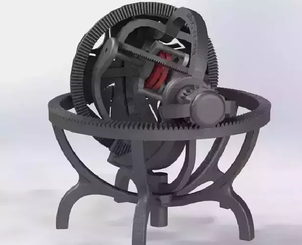 Gyroscope tourbillon - mechanical precision time machine 3D print model