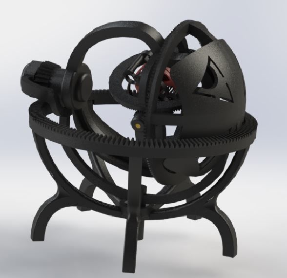 Gyroscope tourbillon - mechanical precision time machine 3D print model_2