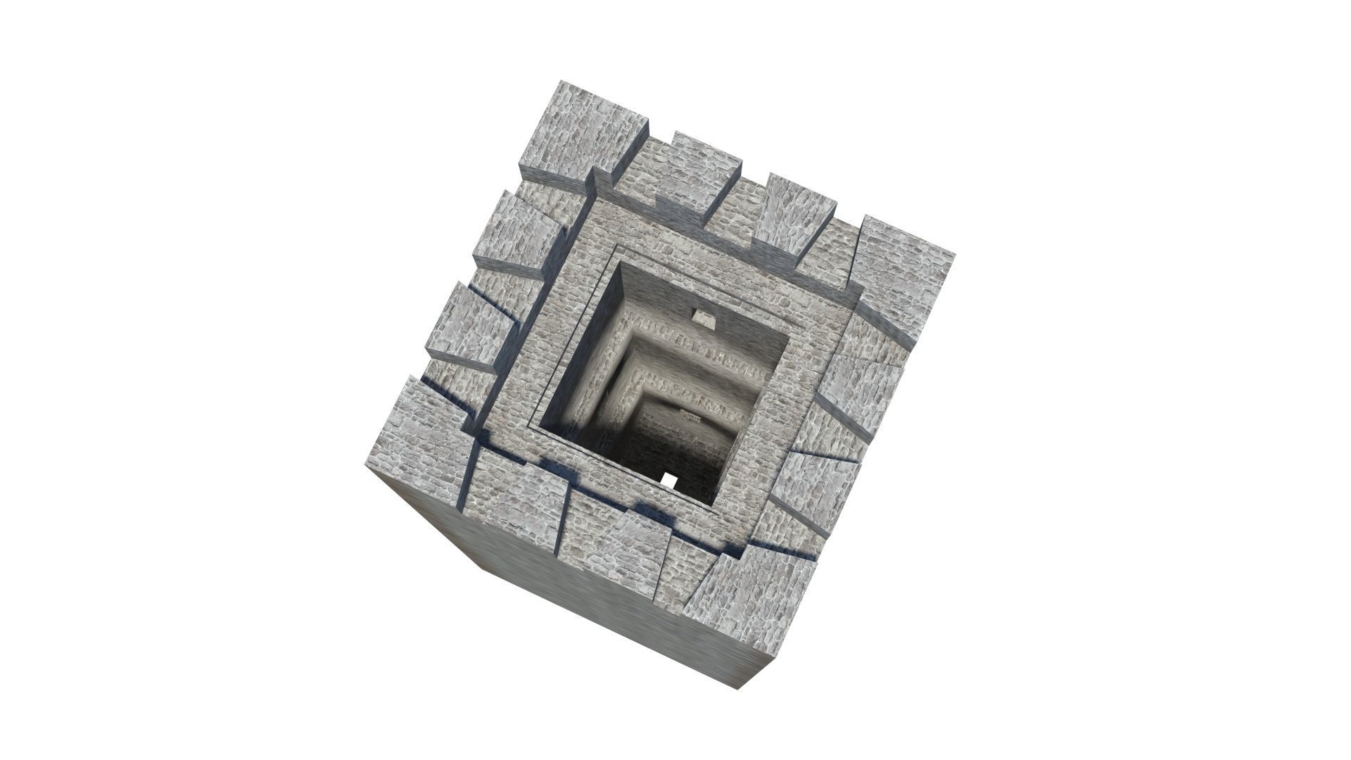 Early 13th century medieval castle belfry Low-poly 3D model_7