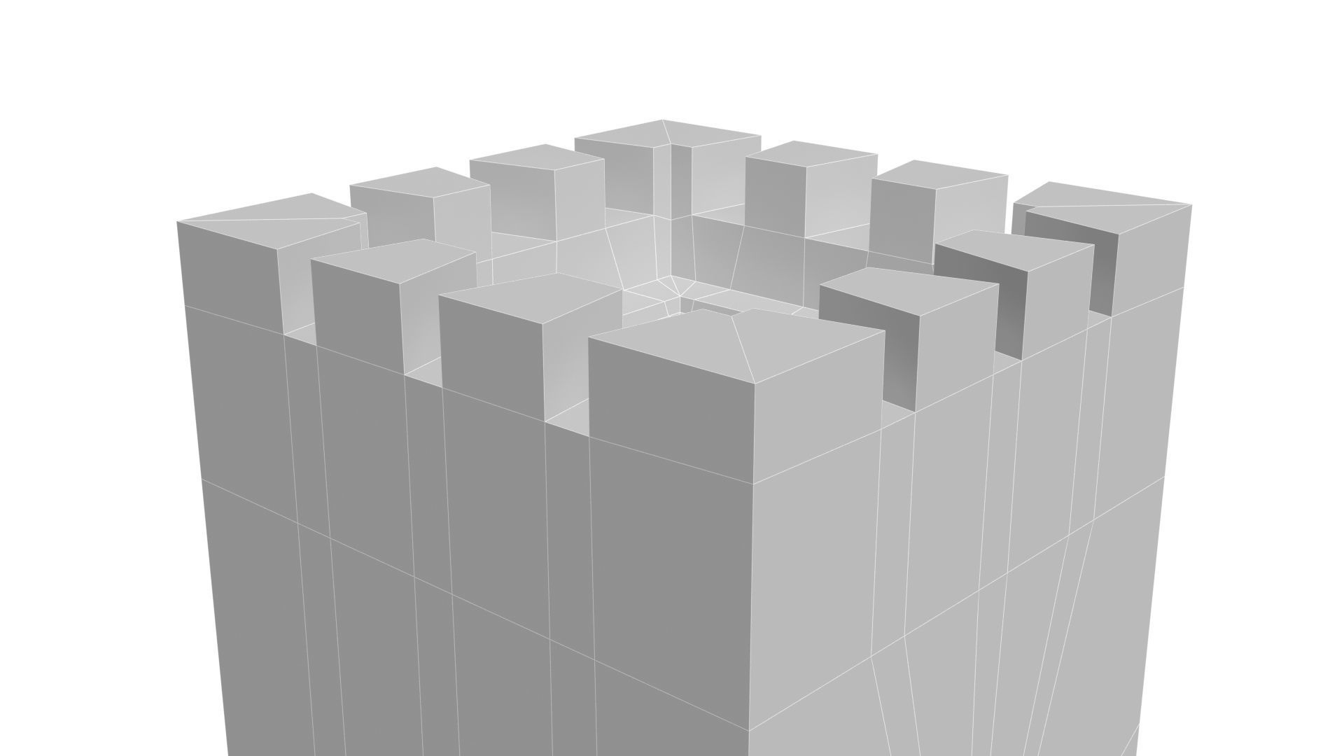 Early 13th century medieval castle belfry Low-poly 3D model_13