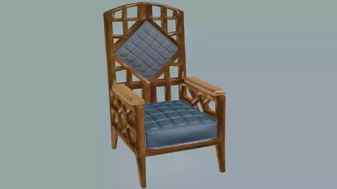 Elegant classical wooden and cotton armchair