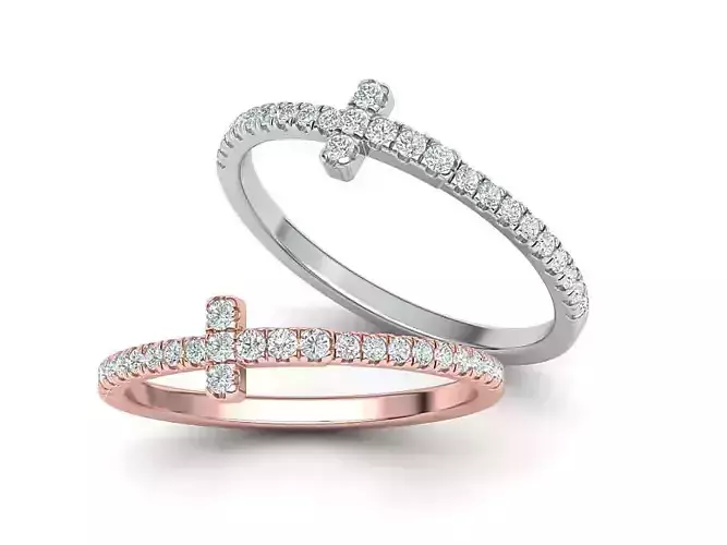 T-ring French Pave Setting ring 3dmodel 3D print model