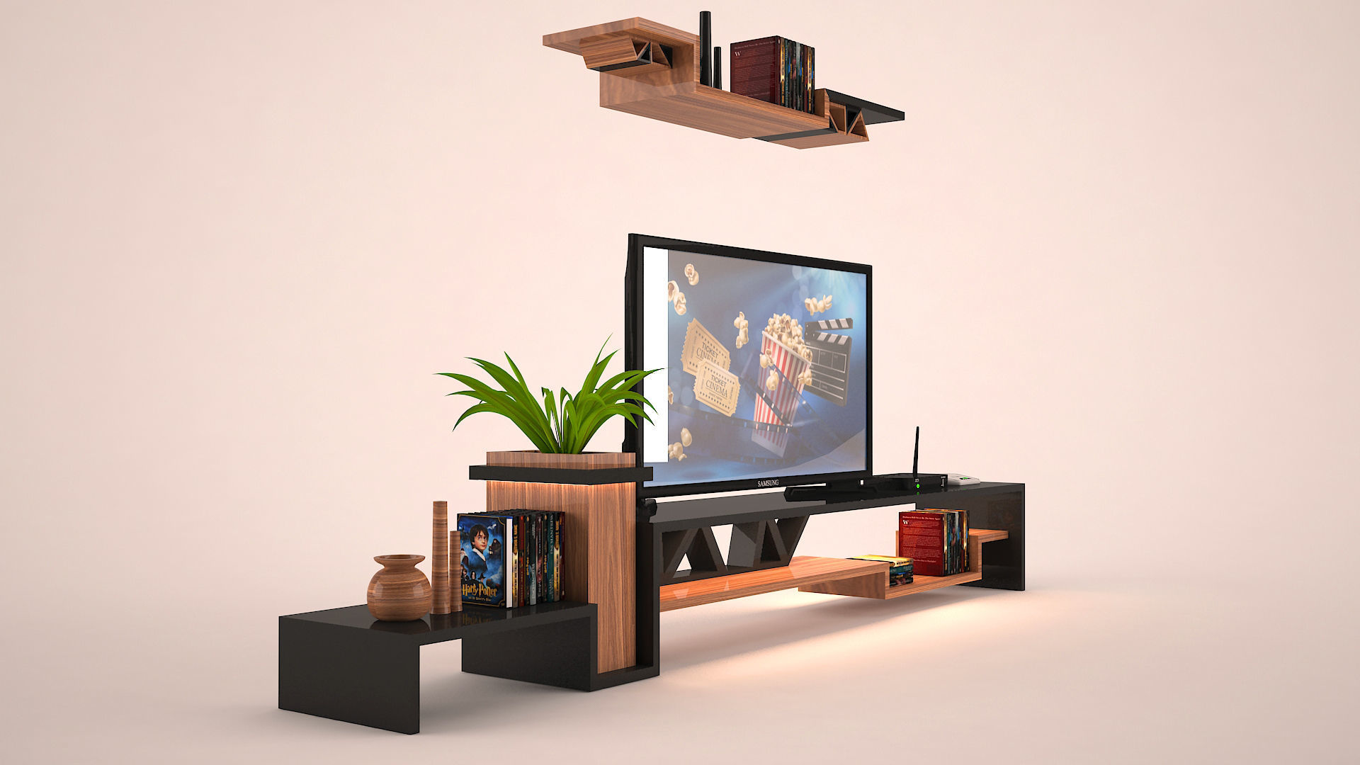 MODERN TV SET 3D model_1