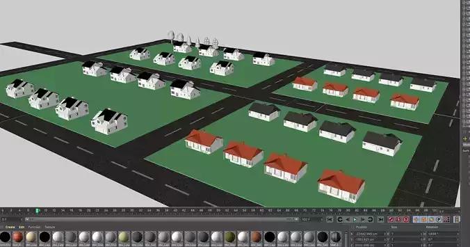Neighborhood City Road Homes Low Poly Starter Pack