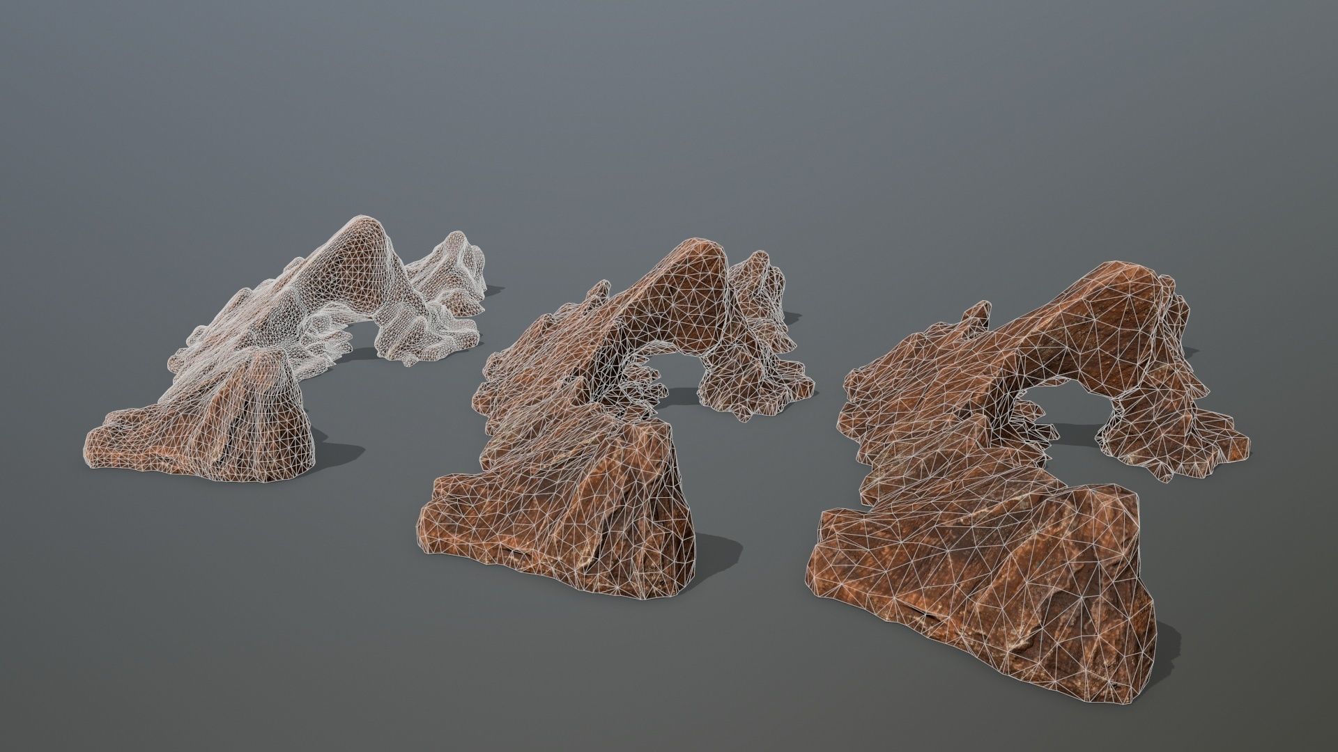 desert rock Low-poly 3D model_2