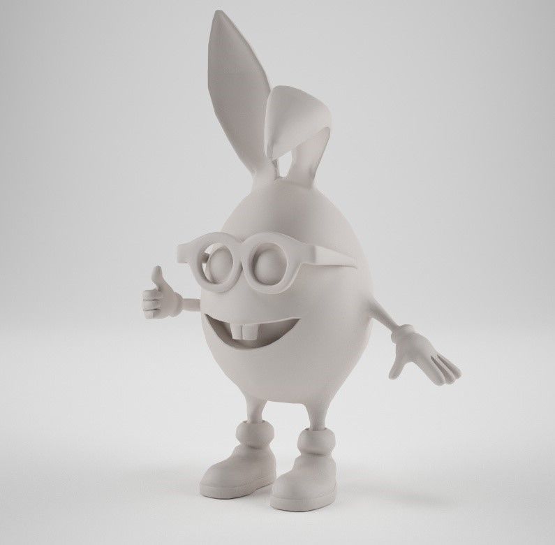 Cute Rabbit Easter Eggs 3D print model_2