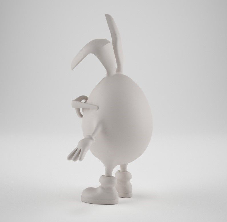Cute Rabbit Easter Eggs 3D print model_5