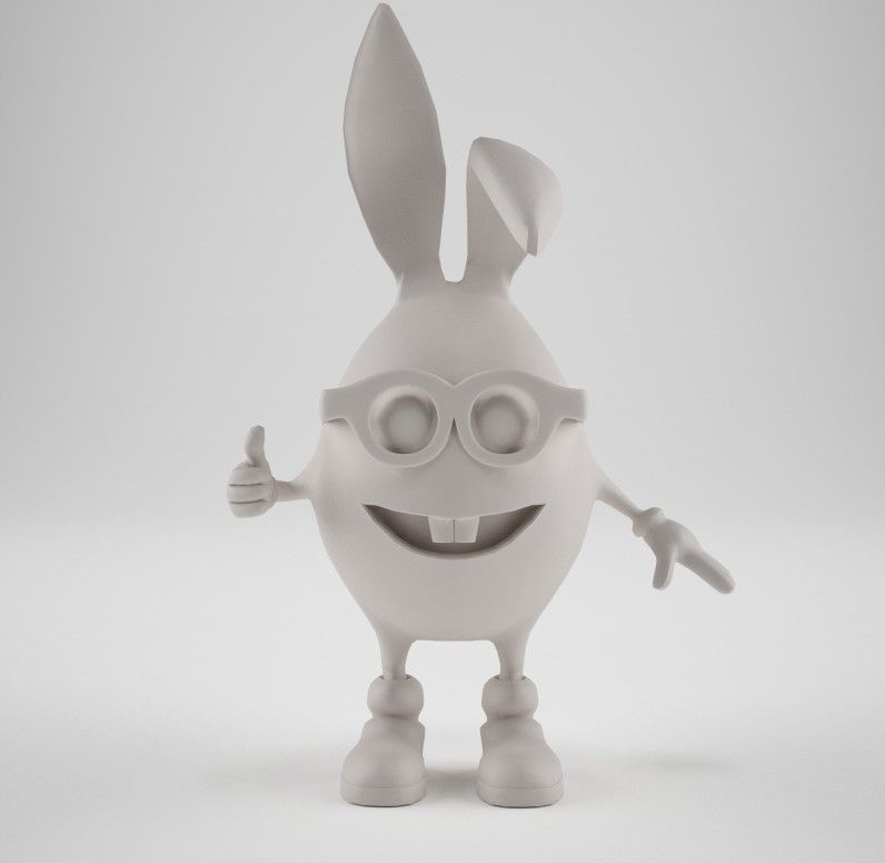 Cute Rabbit Easter Eggs 3D print model_1