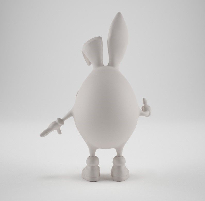 Cute Rabbit Easter Eggs 3D print model_6