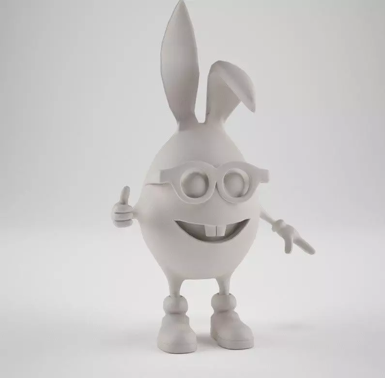 Cute Rabbit Easter Eggs 3D print model_0
