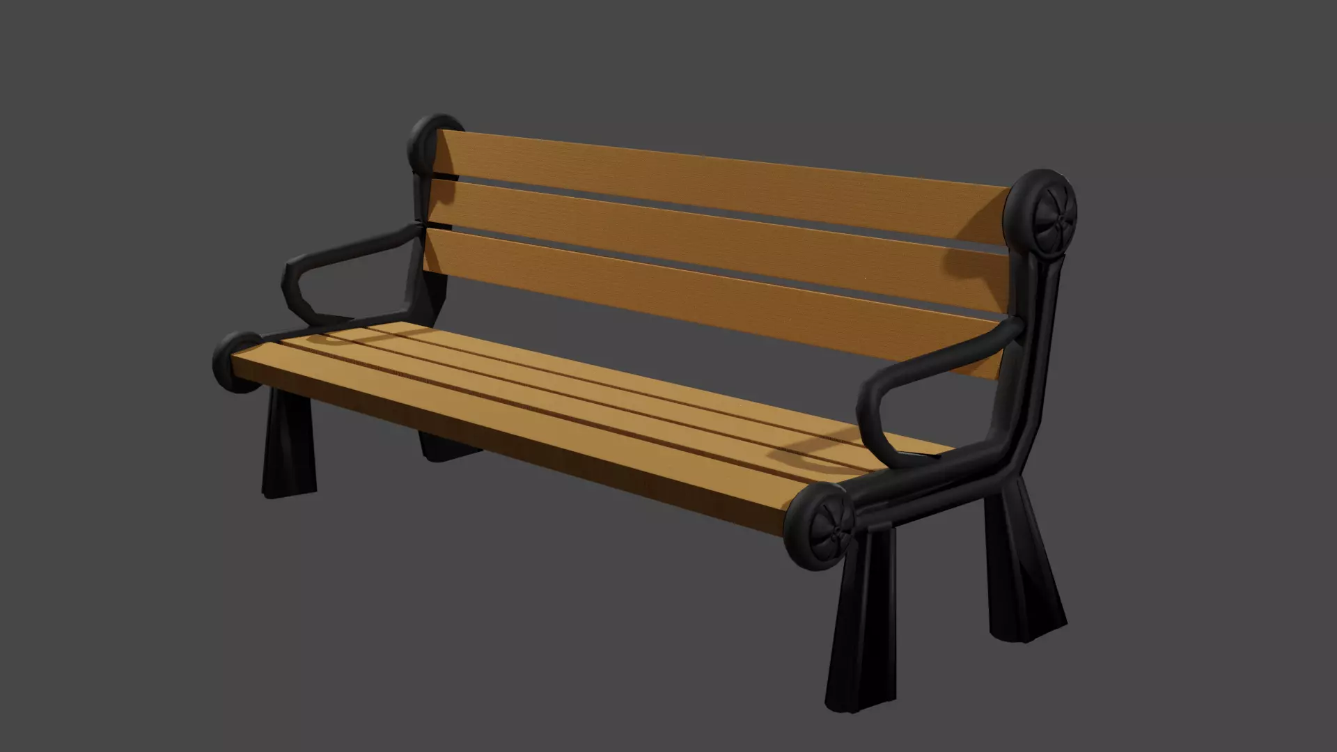 Park Bench 3D model_0