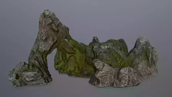 rocks rock with moss