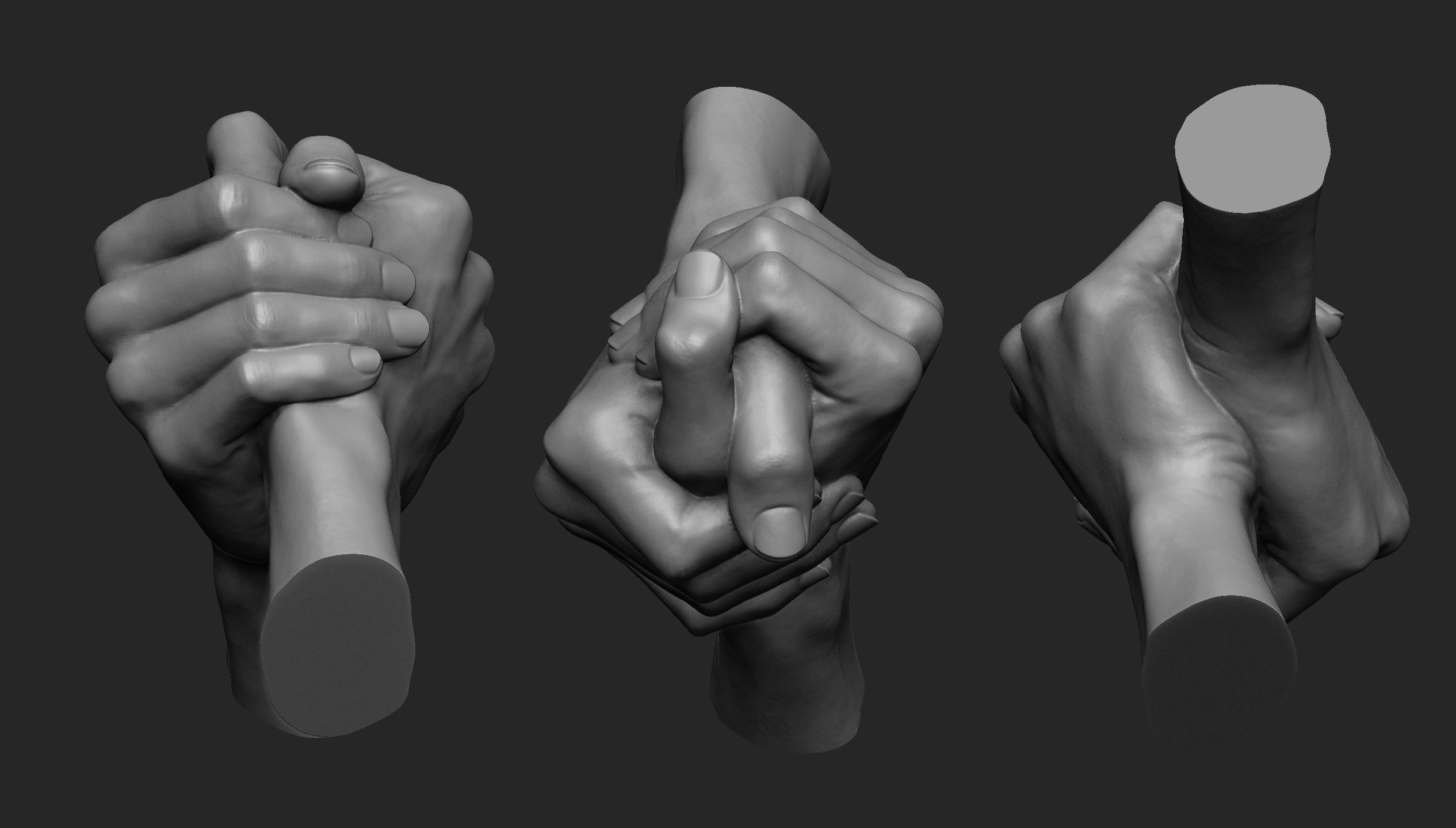 Handshake 2 hands in prayer 3D print model_1