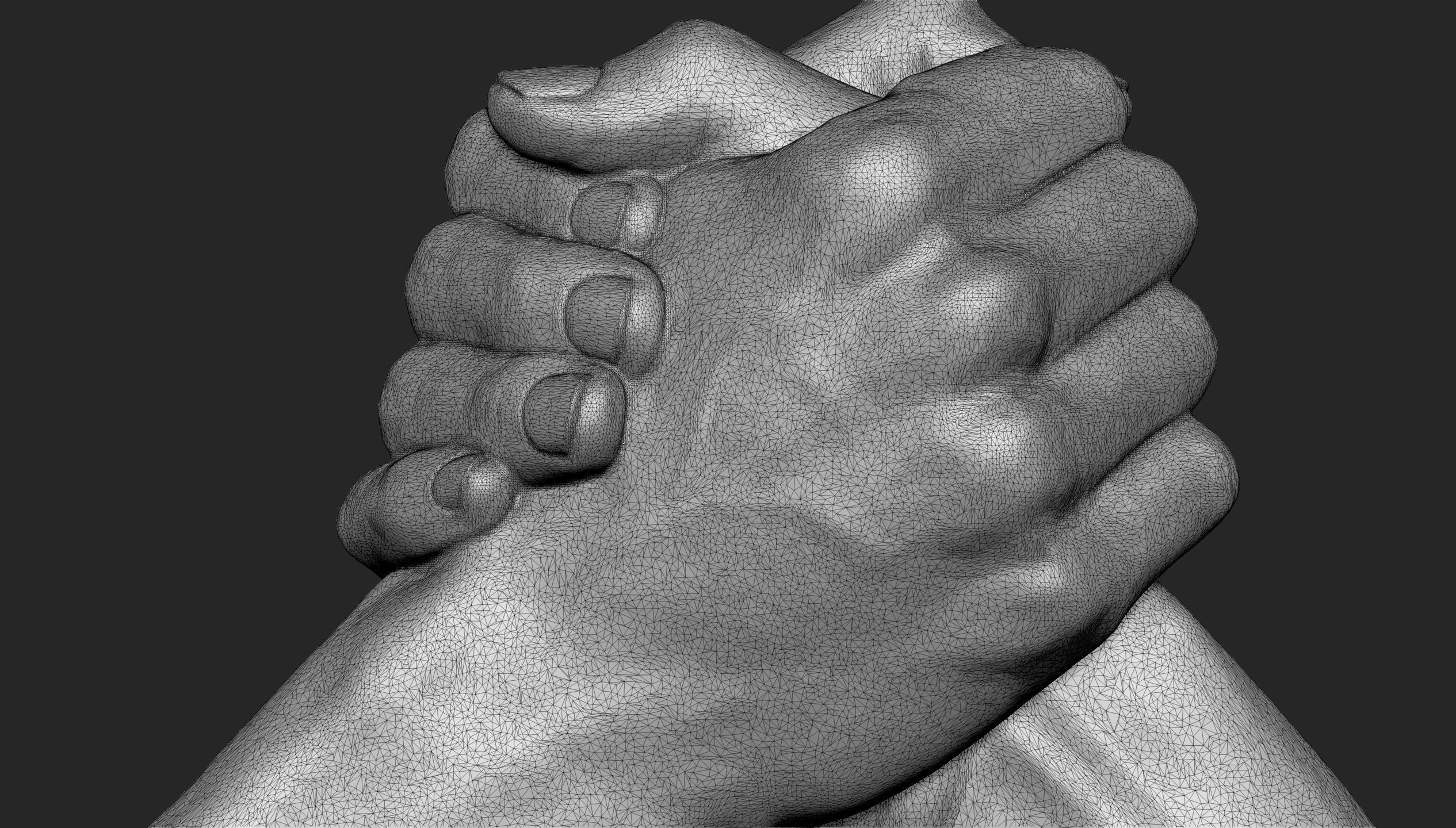 Handshake 2 hands in prayer 3D print model_4