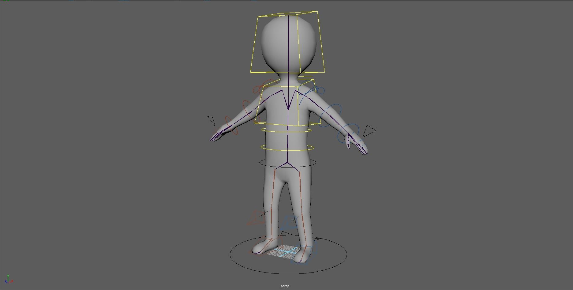 Low poly Stickman rigged Low-poly 3D model_5