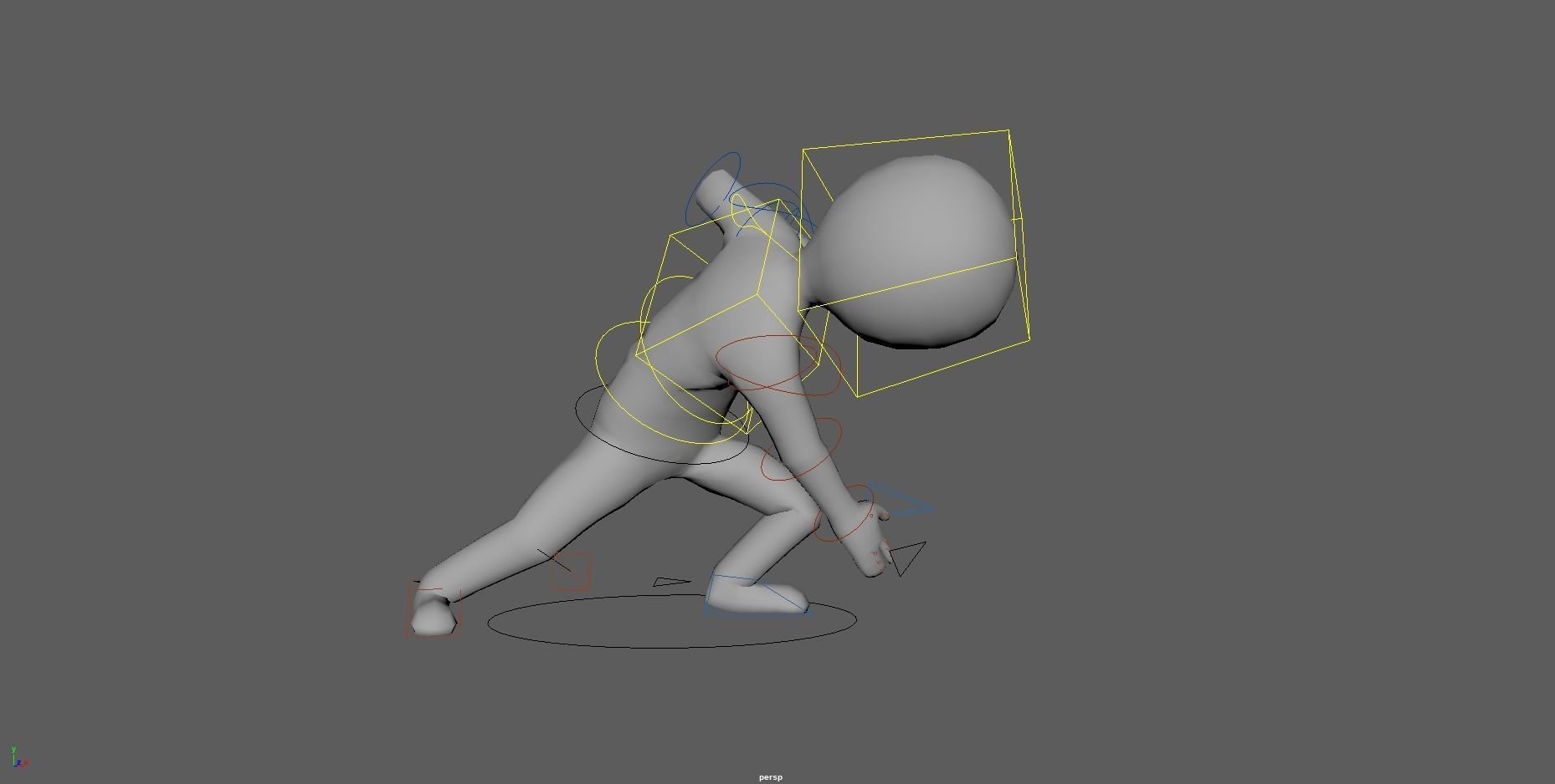 Low poly Stickman rigged Low-poly 3D model_6