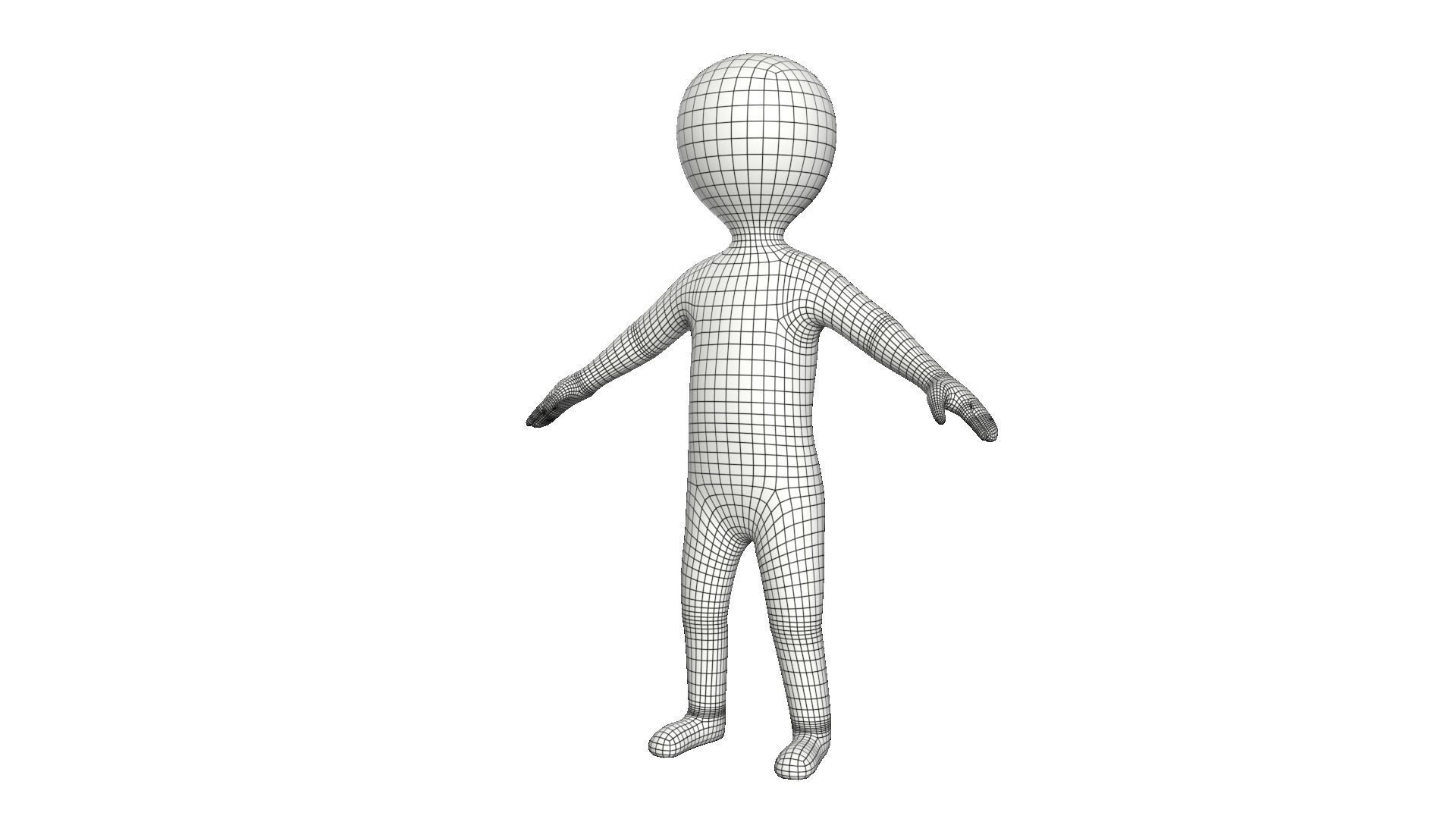 Low poly Stickman rigged Low-poly 3D model_3
