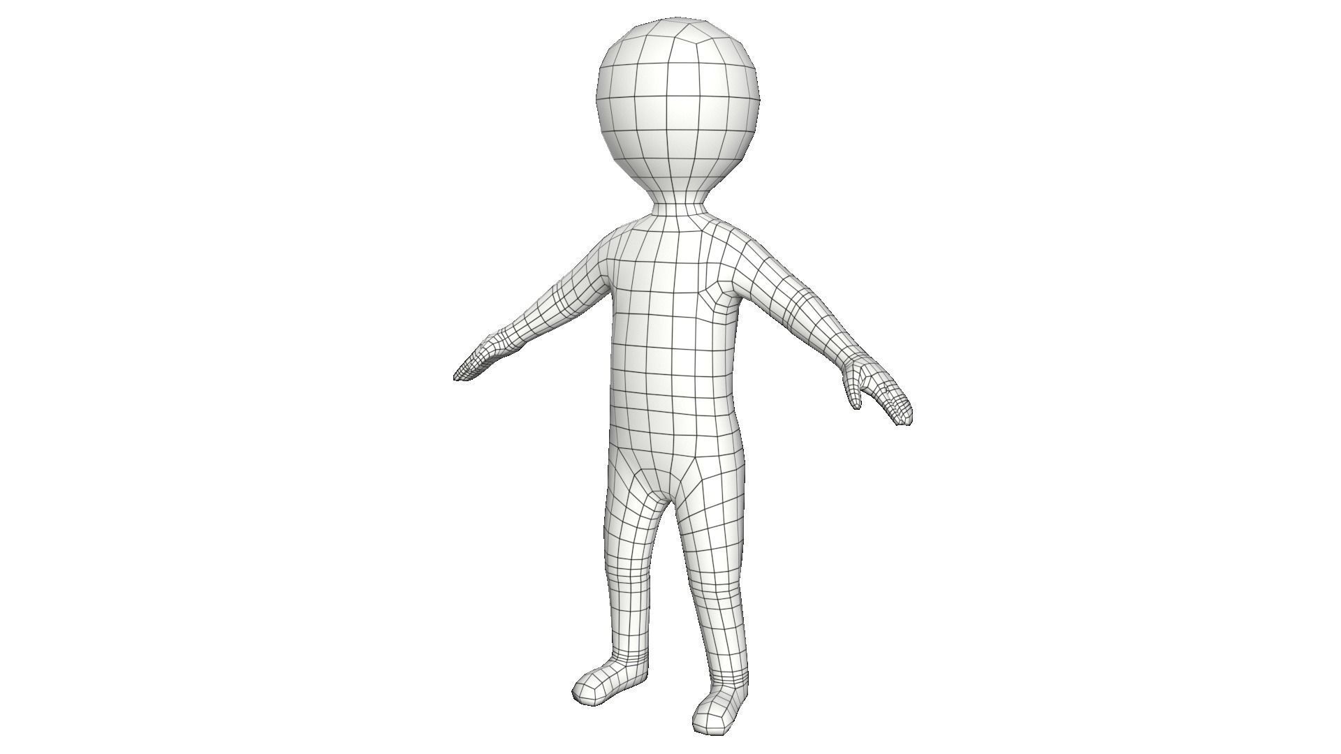 Low poly Stickman rigged Low-poly 3D model_2