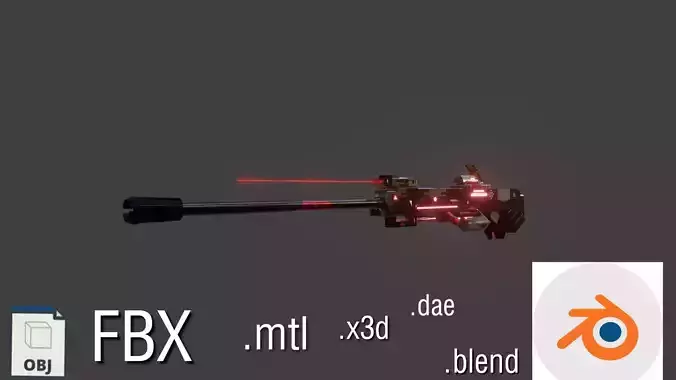 Sci fi Plasma Rifle 3D model