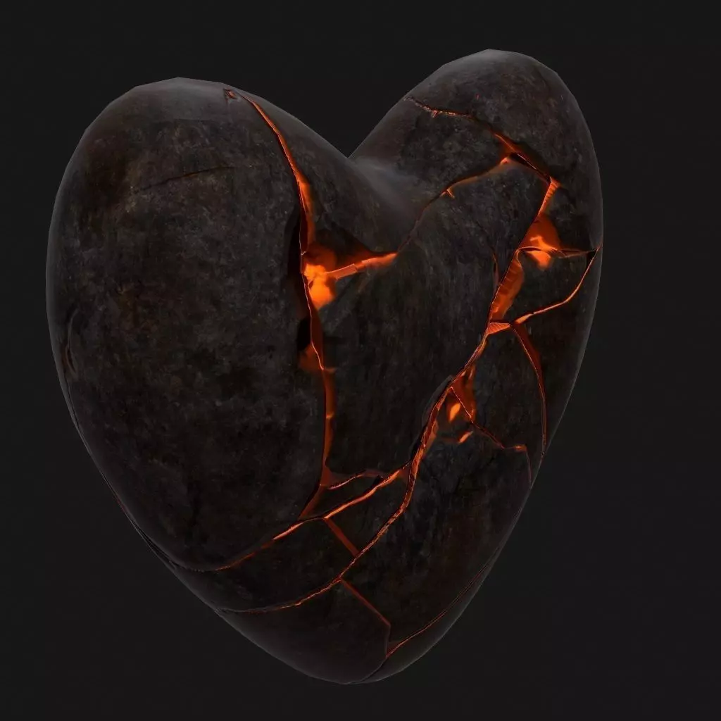 Broken Heart 1 Low-poly 3D model_1