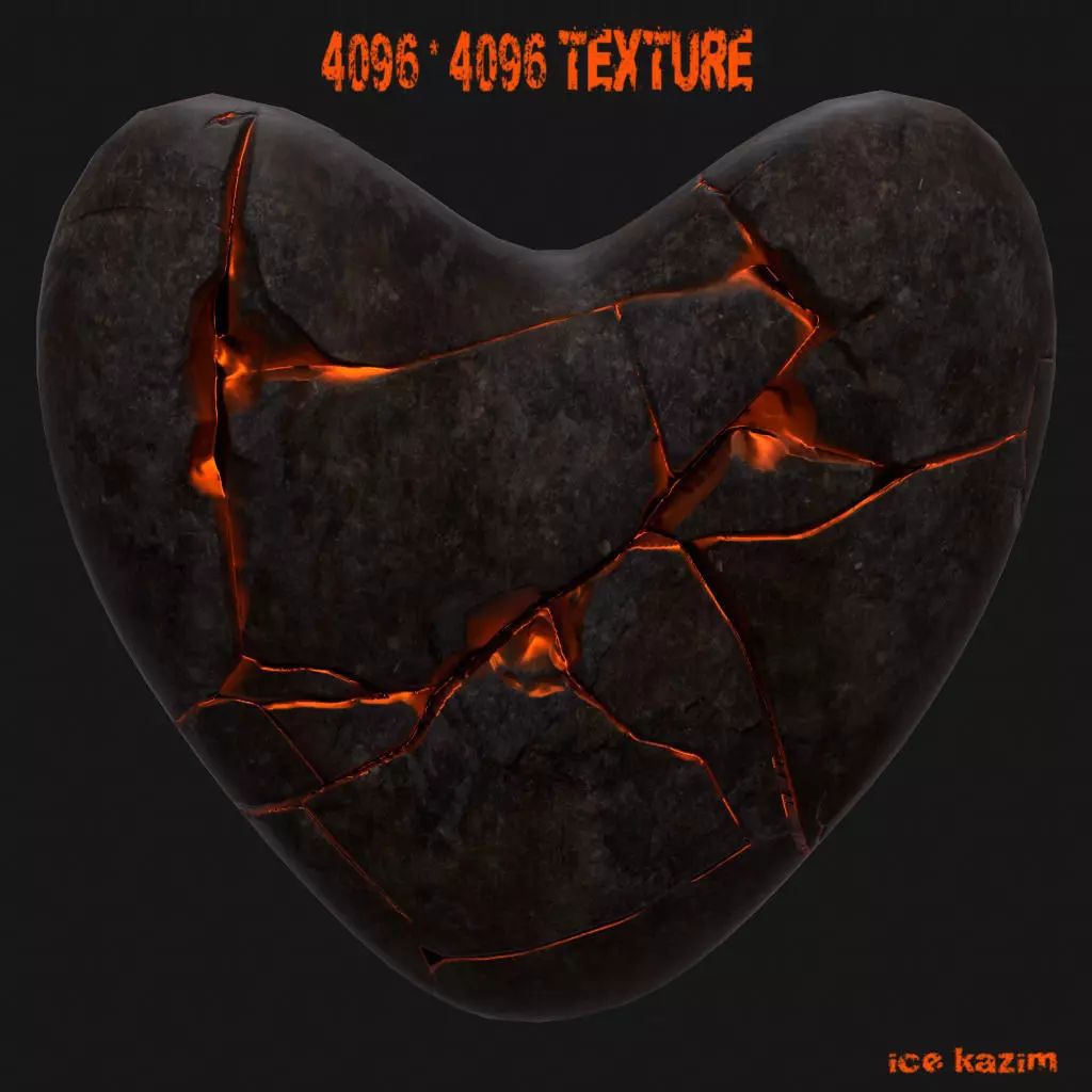 Broken Heart 1 Low-poly 3D model_7