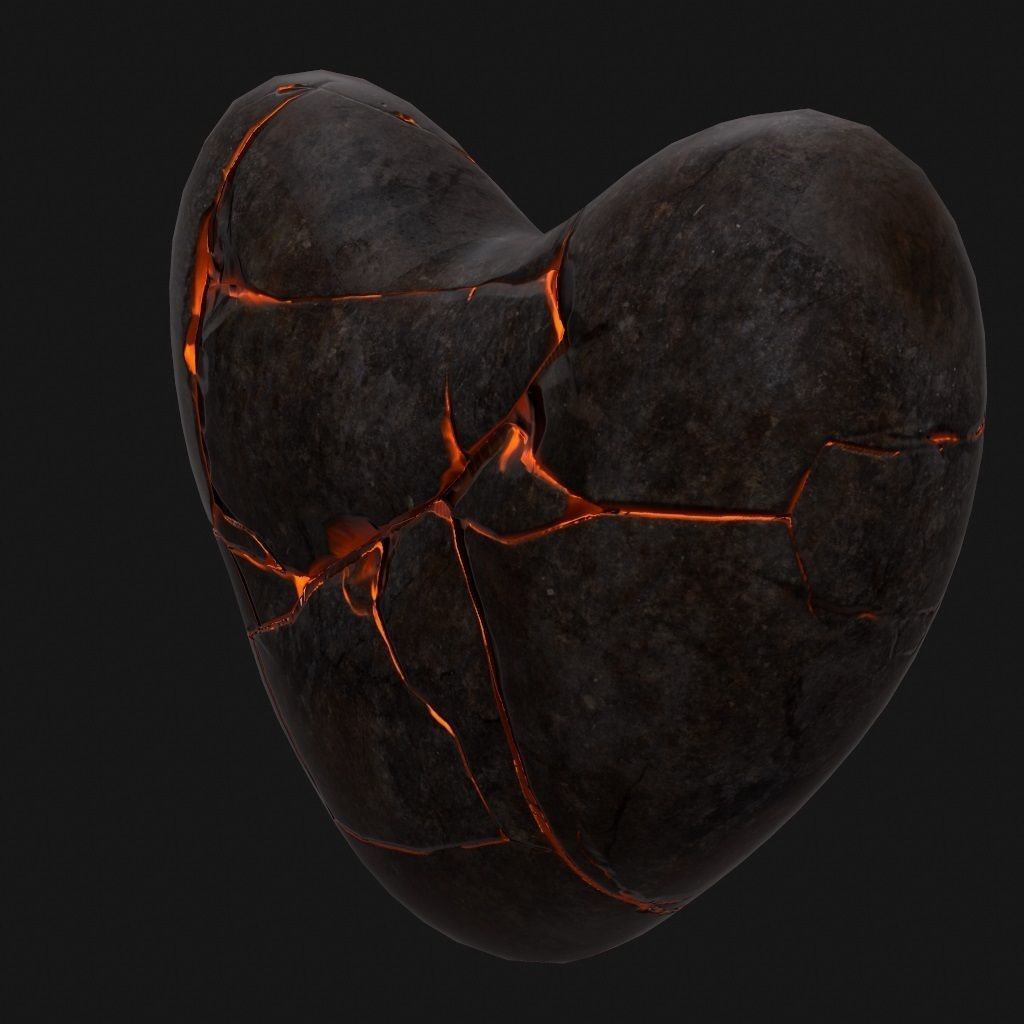 Broken Heart 1 Low-poly 3D model_11