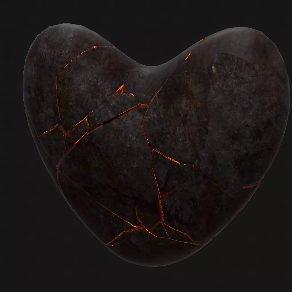 Broken Heart 1 Low-poly 3D model_3