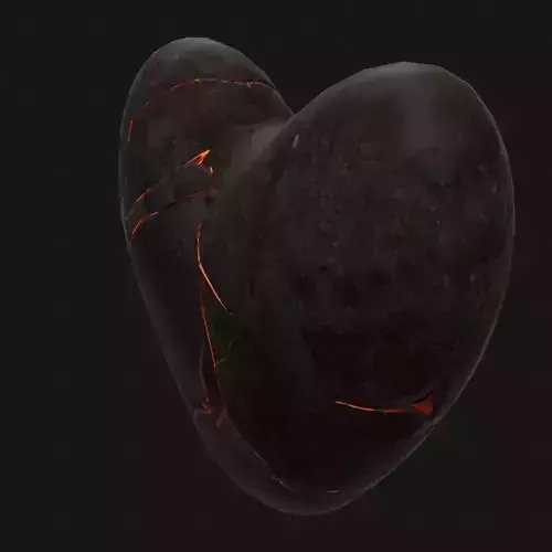 Broken Heart 1 Low-poly 3D model
