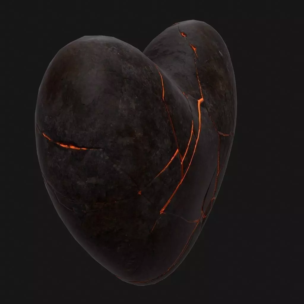 Broken Heart 1 Low-poly 3D model_4