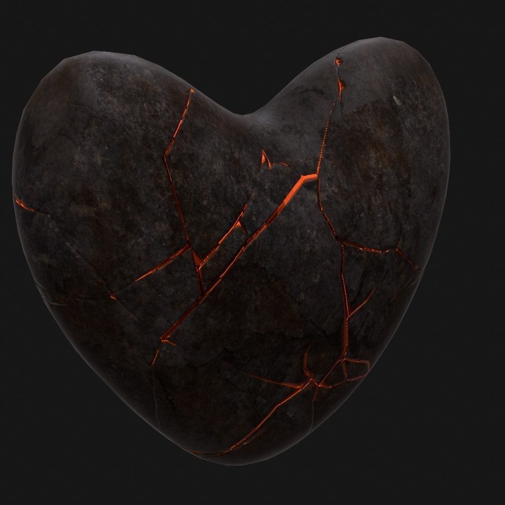 Broken Heart 1 Low-poly 3D model_10