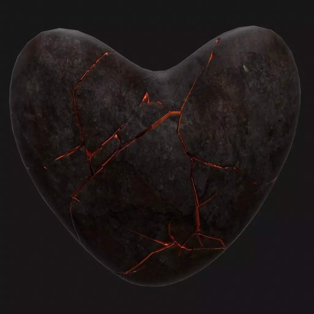 Broken Heart 1 Low-poly 3D model_5