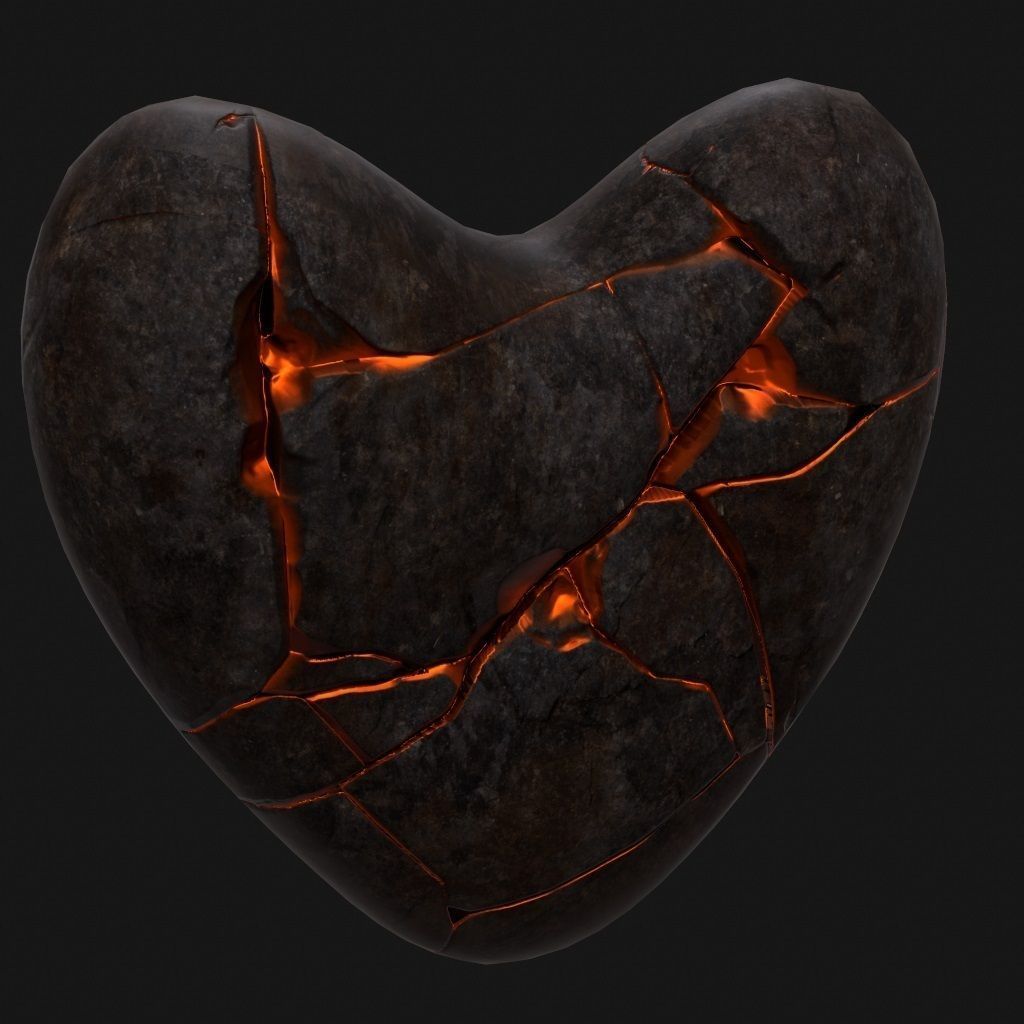 Broken Heart 1 Low-poly 3D model_9