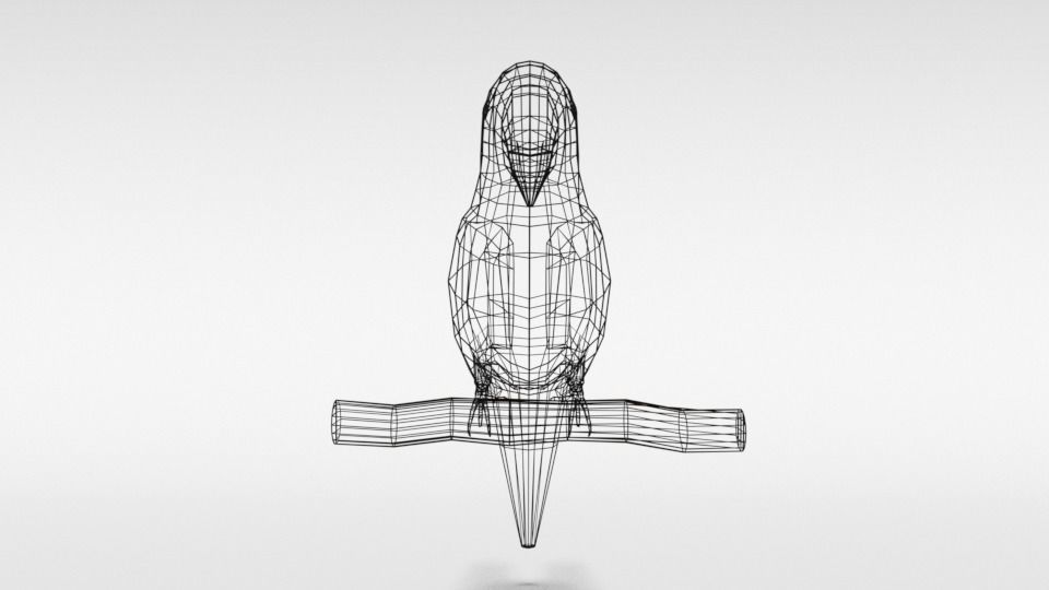 Low Poly Cartoon Macaw Parrot Low-poly 3D model_11