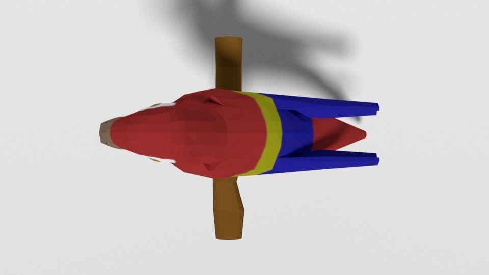 Low Poly Cartoon Macaw Parrot Low-poly 3D model_8