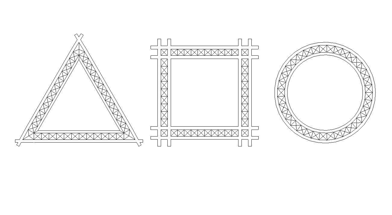 Frames three wooden triangles Free 3D model_2