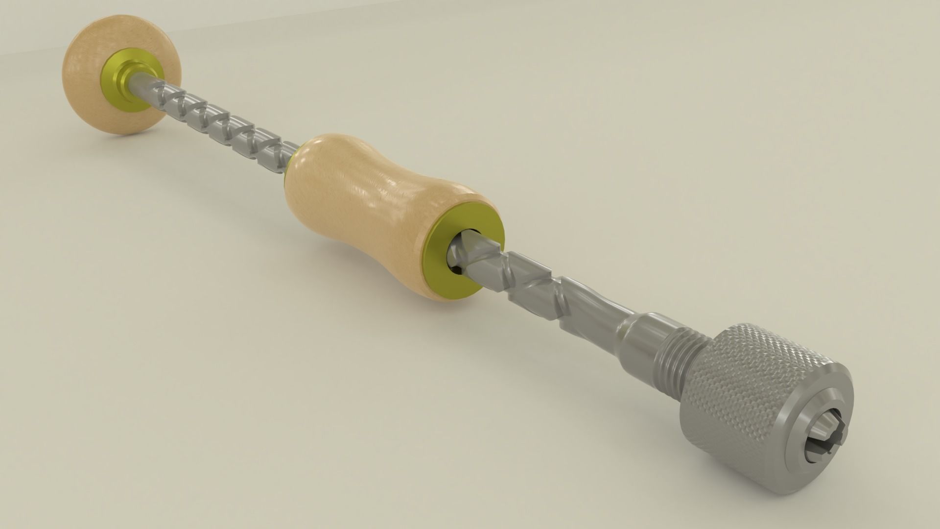 Drill wooden screw 3D model_2