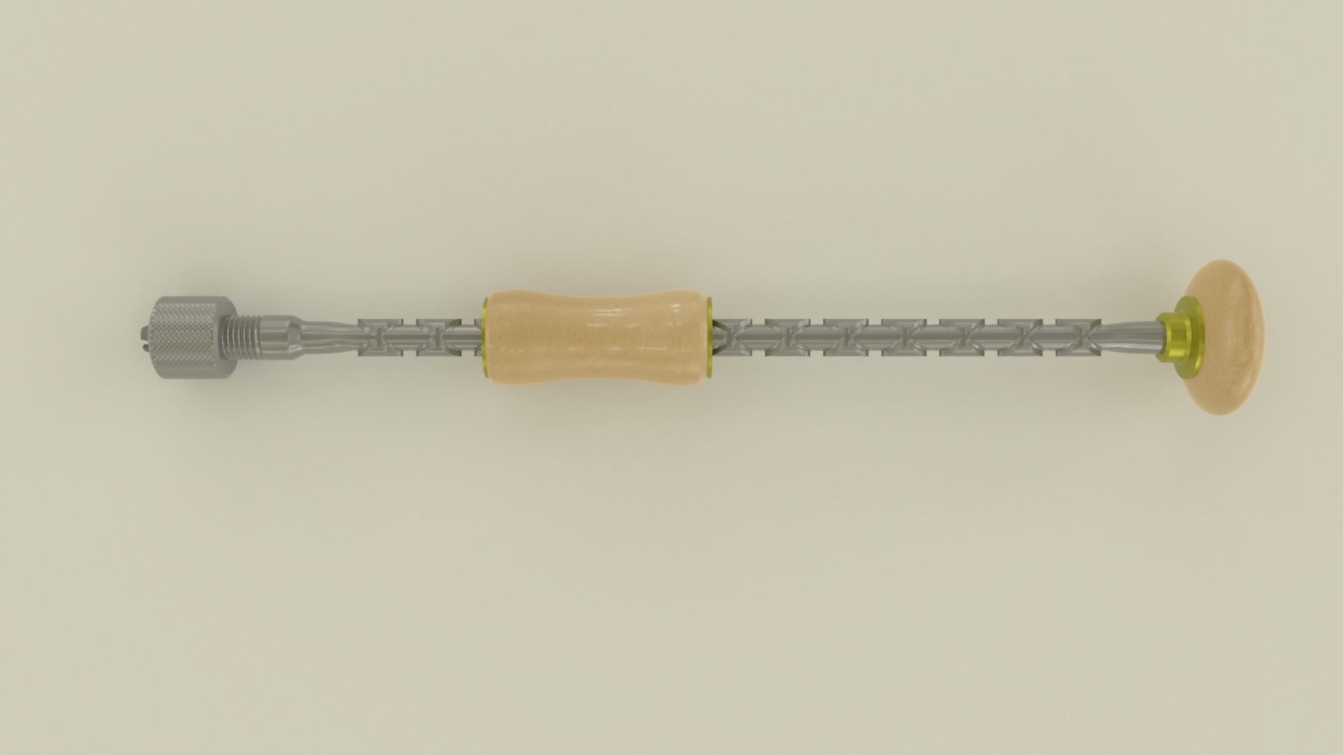 Drill wooden screw 3D model_1