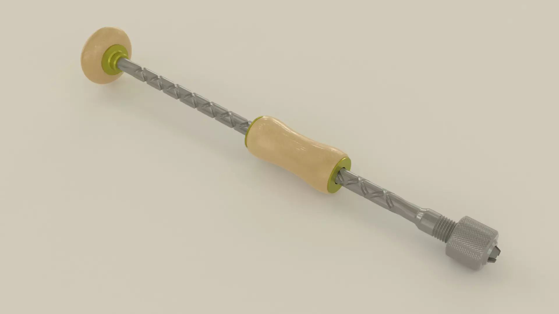 Drill wooden screw 3D model_0