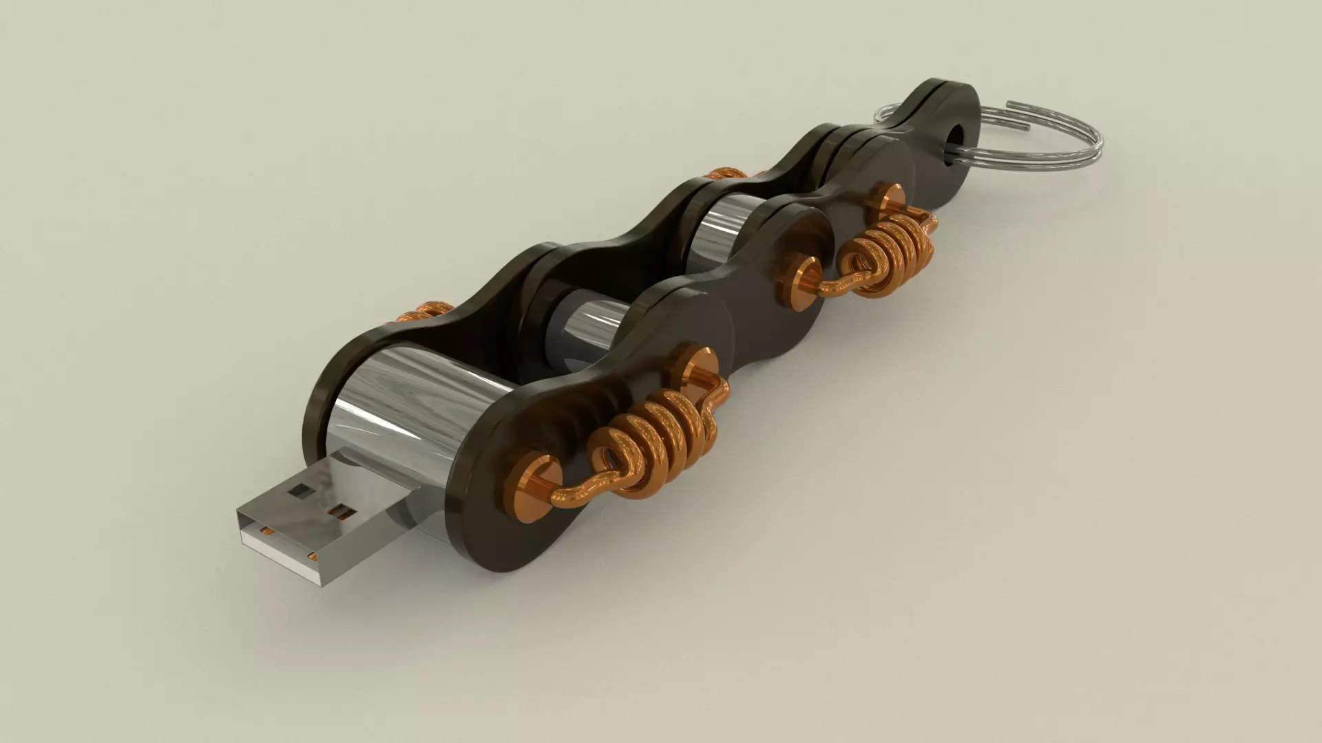 Pendrive scorpion chain 3D model_0