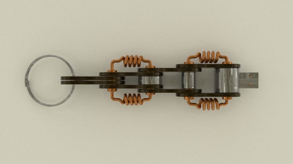 Pendrive scorpion chain 3D model_1