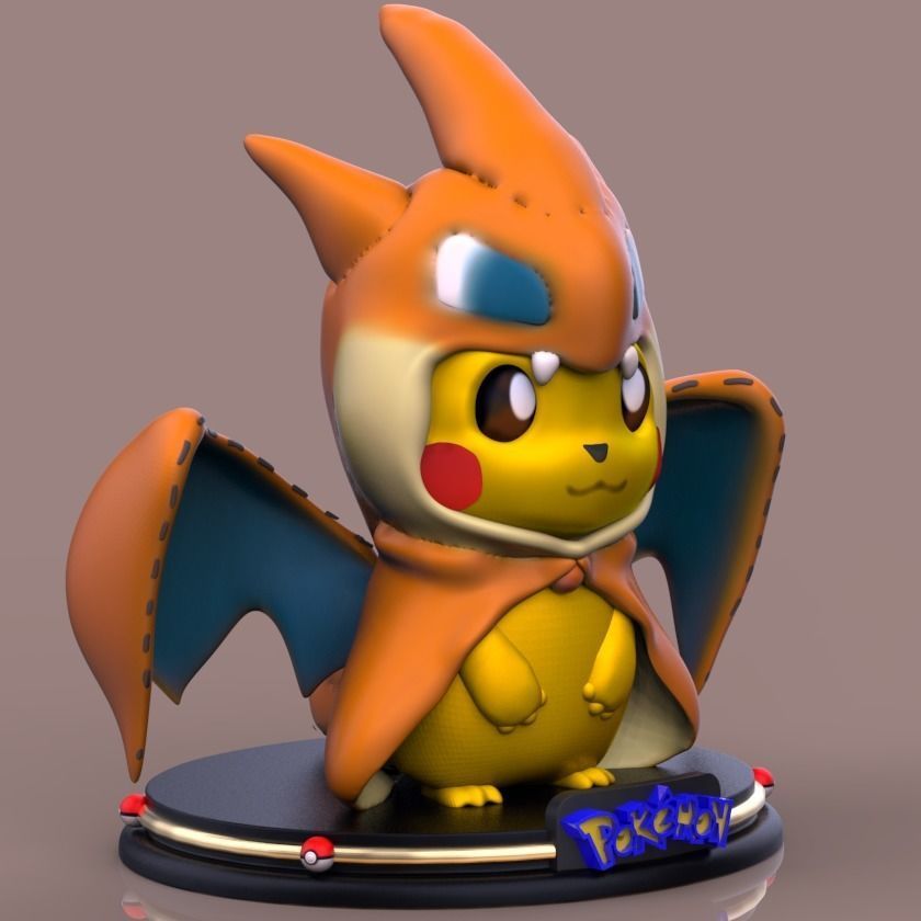 PIKACHU CHARIZARD Modelo para impresion 3D Free 3D print model_3