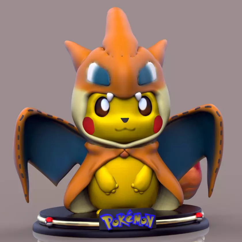 PIKACHU CHARIZARD Modelo para impresion 3D Free 3D print model_0