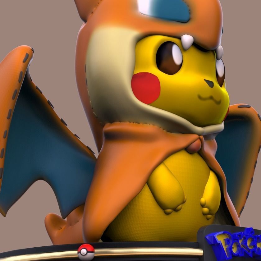 PIKACHU CHARIZARD Modelo para impresion 3D Free 3D print model_1