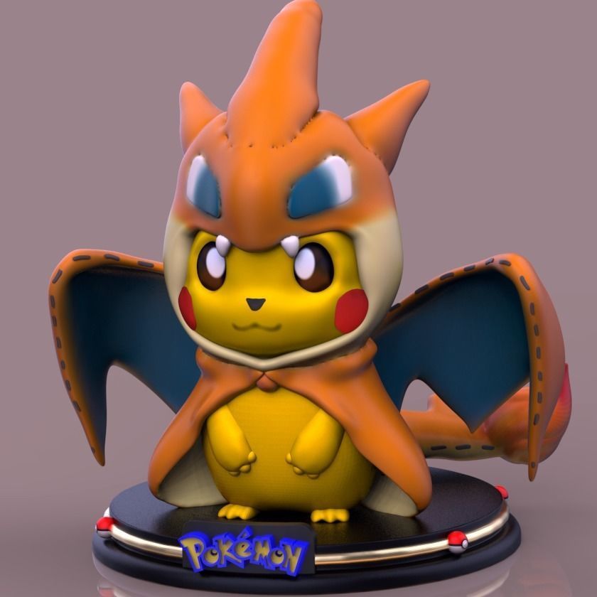 PIKACHU CHARIZARD Modelo para impresion 3D Free 3D print model_2