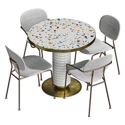 Tondina pop chair and table 3D model